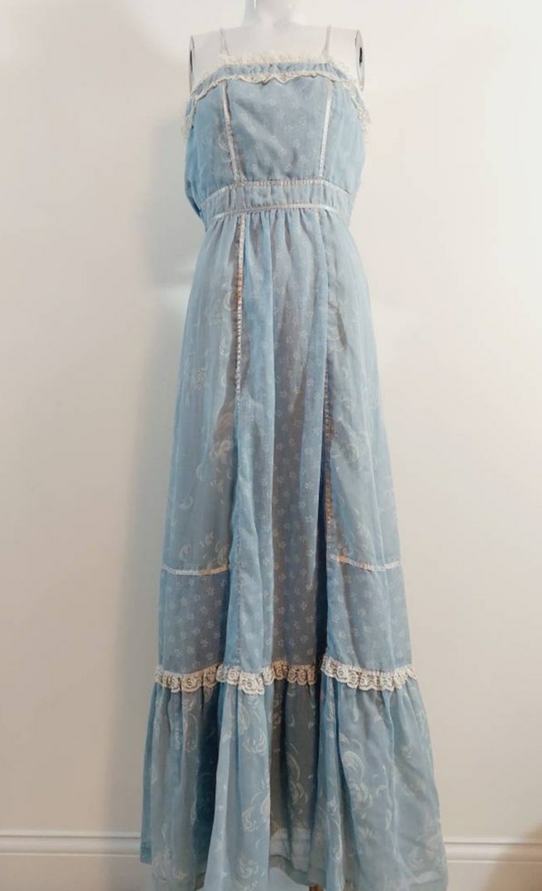 SOLD Candi Jones 70s boho gunne sax style prairie dress cottagecore hippie - Picture 4 of 8